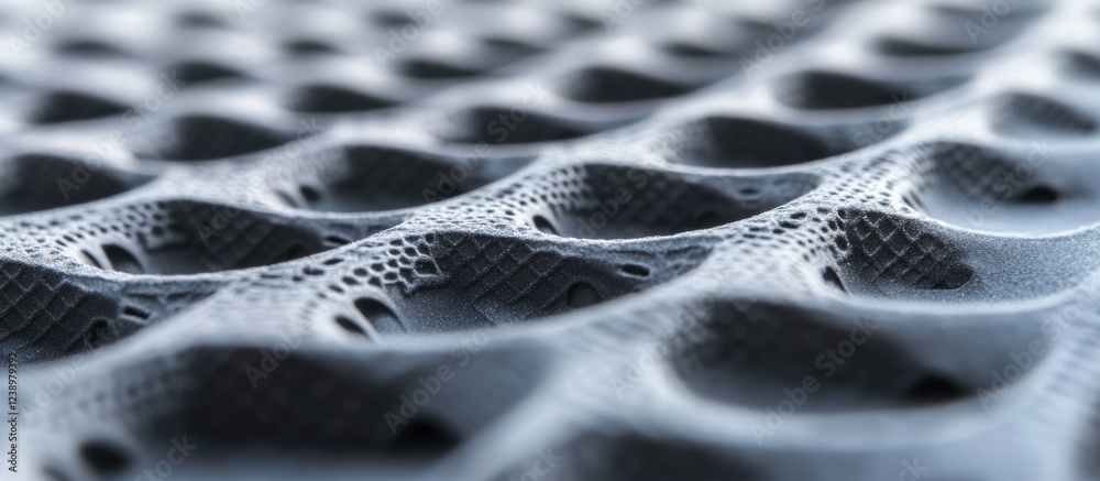 Poster Close-up view of intricate textured surface with three-dimensional patterns and shadows Copy Space