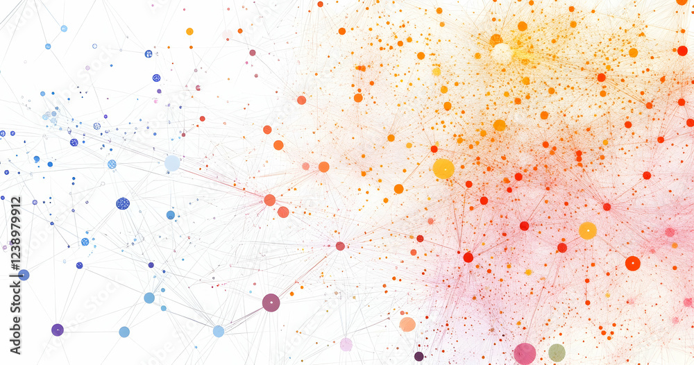 Poster a digital background featuring an abstract network of interconnected dots and lines