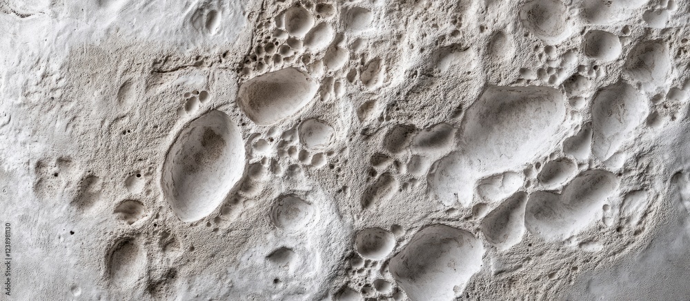 Poster Textured abstract surface with varying shapes and sizes, resembling geological or lunar features, suitable for background use, Copy Space.