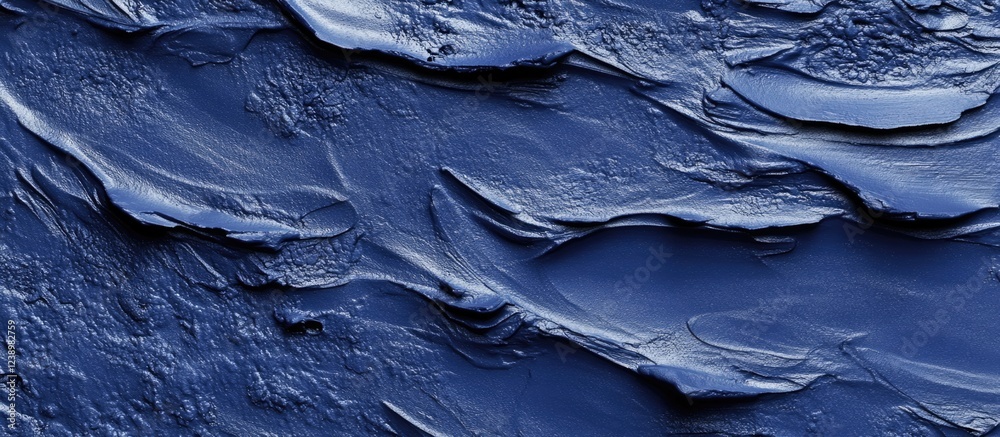 Aufkleber Abstract textured background of dark blue paint with wavy patterns and slight gloss creating a layered effect Copy Space