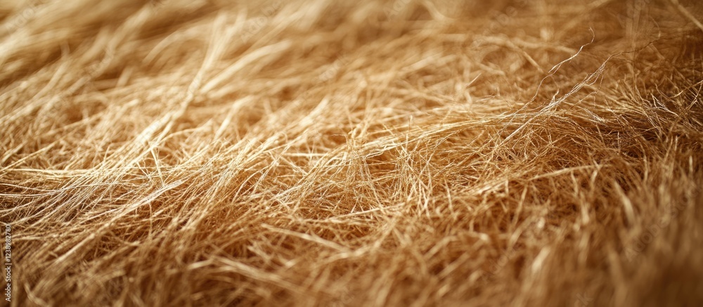 Poster Close-up of textured golden grass or straw background with fine strands and natural fiber patterns suitable for various design projects Copy Space