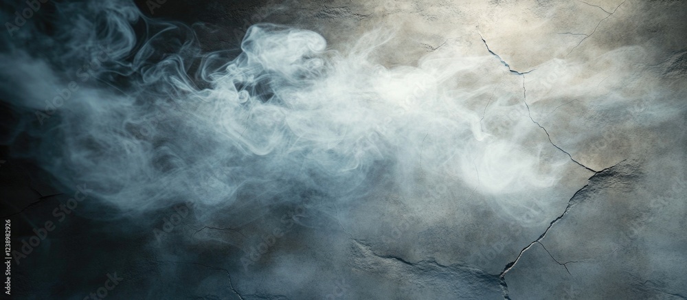 Aufkleber Smoke pattern on textured background with visible cracks and copy space for text placement