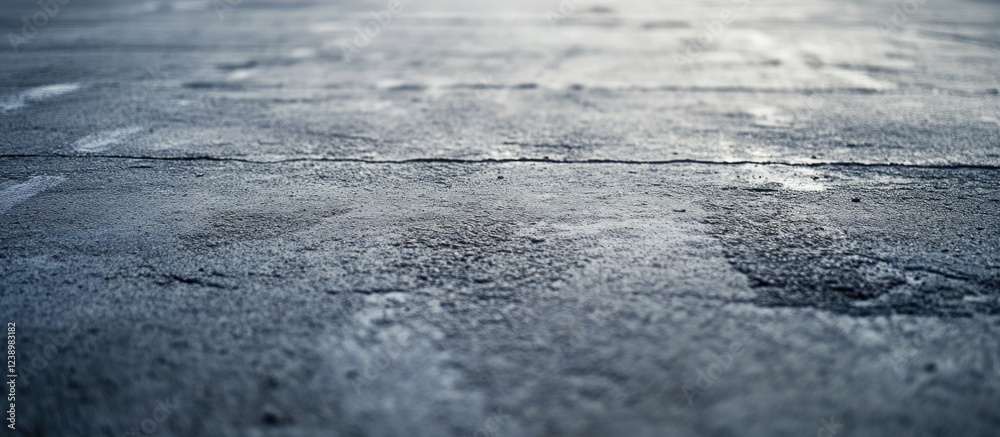 Poster Textured concrete surface with visible cracks and wet spots suitable for design backgrounds or industrial themes Copy Space