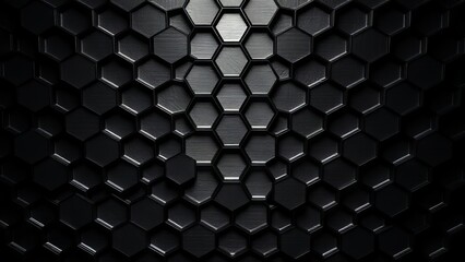 Dark Hexagon Geometric Pattern Background � Edgy Honeycomb Design