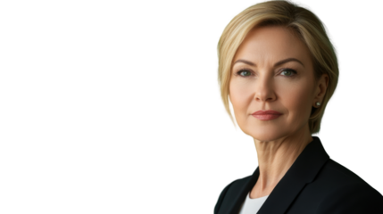 Portrait of confident businesswoman on transparent background