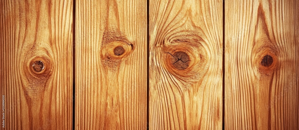 Aufkleber Close-up of wooden planks with natural knots and grain patterns suitable for background design and texture analysis Copy Space