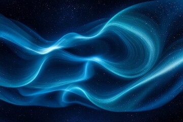 Abstract blue waves flowing against a starry dark background, creating a dynamic visual effect.