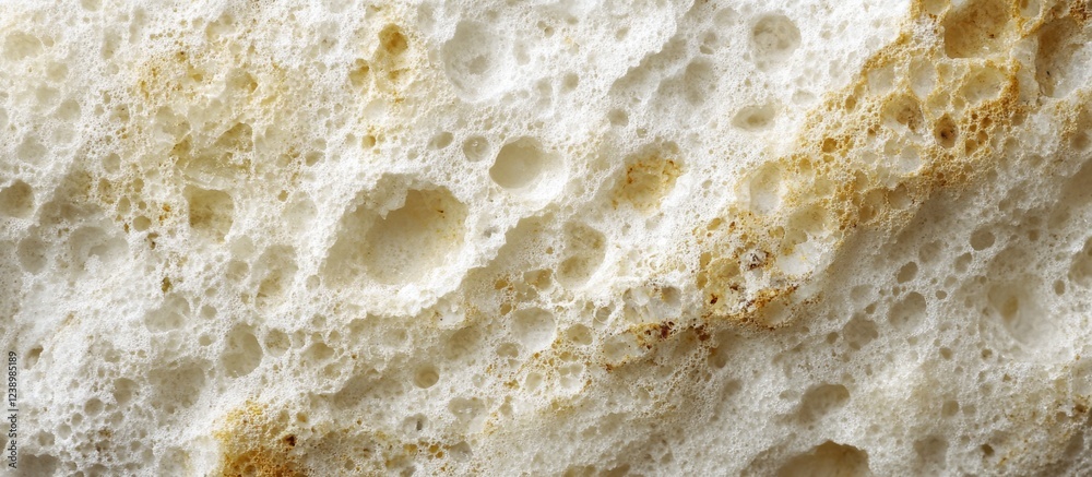 Aufkleber Close-up of porous natural sponge texture with light coloration and irregular patterns suitable for various backgrounds and design applications Copy Space