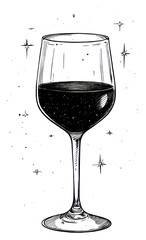 PNG Celestial wine illustration minimalist beverage.