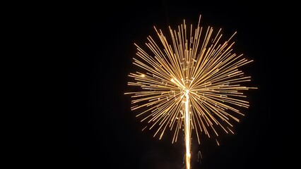 Golden Fireworks Explosion in the Night Sky � Radiant Celebration Background