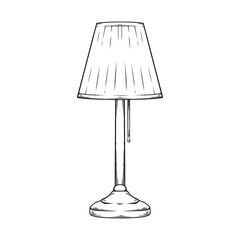 Obraz premium vector line art illustration of night lamp