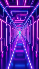 Neon Tunnel of Vivid Colors � Kaleidoscopic Tech Background