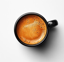 Espresso Mug with Steaming Coffee in Minimalist Style