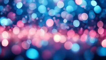 Fototapeta premium abstract blurred blue and pink lights creating bokeh effect