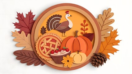 thanksgiving day card with pumpkin