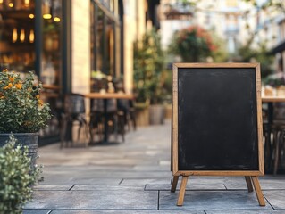 Blackboard Sign Advertising Outside Cafe