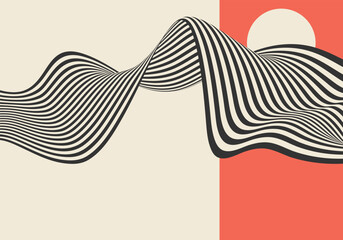 Abstract wave background, wavy stripes or lines.