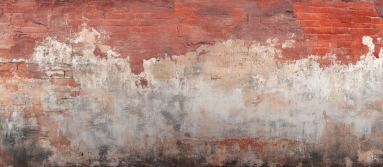 Abstract textured background with red and gray layers featuring uneven paint and weathered surface Copy Space
