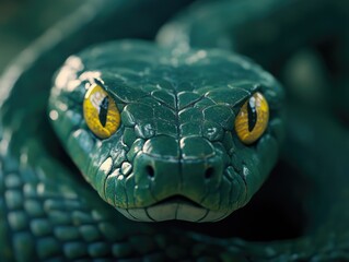 Fototapeta premium Python Snake in Forest Habitat