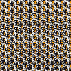 Hand drawn abstract wallpaper. Paint brush lines seamless surface pattern. Hatches background. Strokes image. Fabric motif. Dashes digital paper. Ethnic textile print. Web designing. Vector art work.