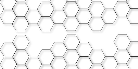 Abstract hexagon white background with shadow .white background Futuristic blue neon honeycombs. Modern technology design. Vector illustration.	
