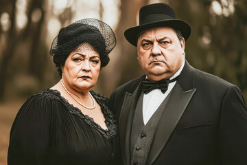 Timeless elegance regal couple portrait in enchanted forest