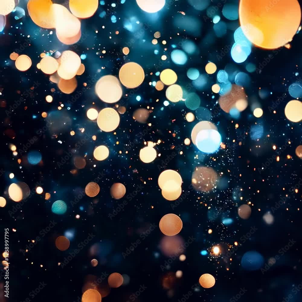 Canvas Prints stunning abstract bokeh background with glittering light dots in blue and gold tones for creative an