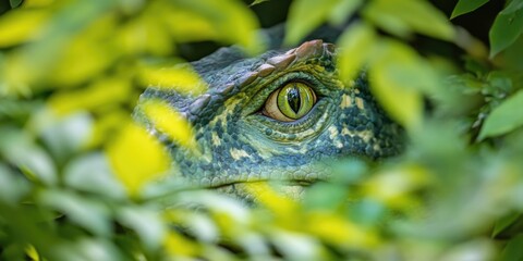 Crocodile in vegetation