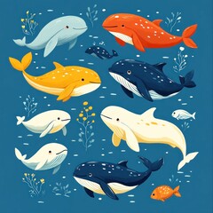 Find the Correct Shadow of Whales and Dolphins Fun Educational Game for Kids