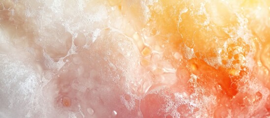 Colorful abstract texture of bubbles in orange and white hues with smooth gradients and copy space for text placement