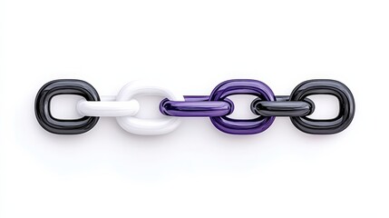 Colorful Chain Links in Abstract Style with Stylish White, Purple, and Black Components