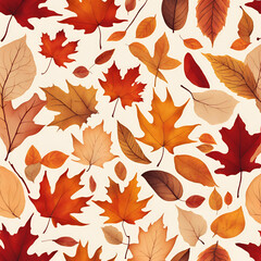 Obraz premium seamless pattern with autumn leaves