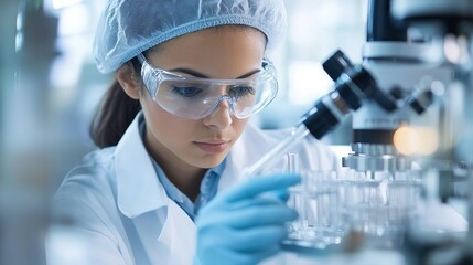Fototapeta premium Engineers using nanotechnology to enhance the strength and durability of materials in manufacturing.