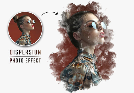Smoke Dispersion Photo Effect Mockup