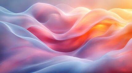 Fototapeta premium Pastel Iridescent Gradient Abstract Background with Soft Lighting and Flowing Lines