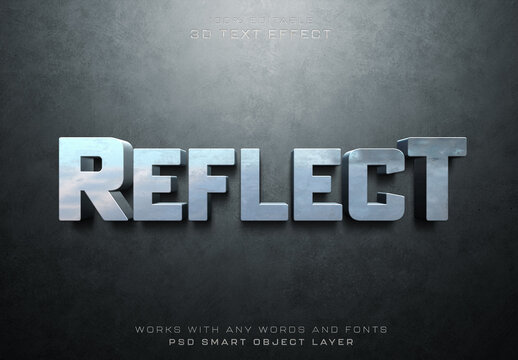 Reflective Text Effect Mockup 3D Urban Bold Style