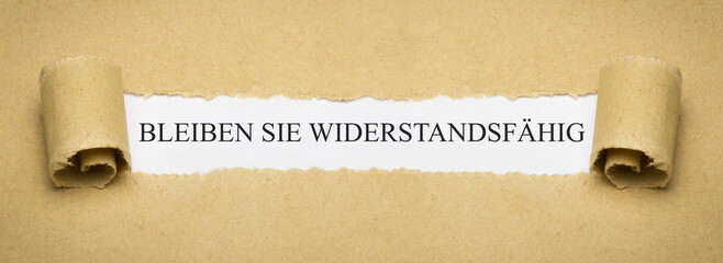 Bleiben Sie widerstandsfähig