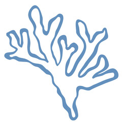 Line Art Illustration of Seaweed. Vector Graphic.