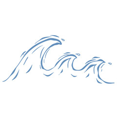 Line Art Illustration of Wave. Vector Graphic.