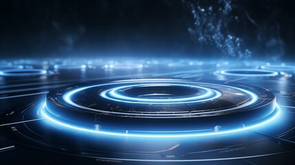 Obraz premium long exposure of glowing robotics and technology, soft pastel background, ,generative ai illustration