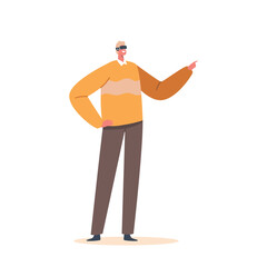 Futuristic Technologies, Virtual Entertainment, Education or Gaming Concept with Man in Vr Goggles in Cyberspace