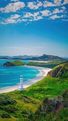 Fototapeta premium Lighthouse on the island of Coromandel, New Zealand.