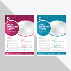 Business marketing agency flyer template