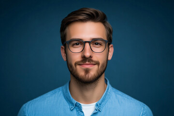 Obraz premium Portrait of a Handsome Young Brunette Man Dressed Casually, Radiating Confidence, Modern Style, and Urban Coolness with a Relaxed yet Striking Expression