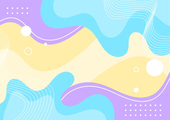 Pastel fluid background with lines and geometric. Flat design style.