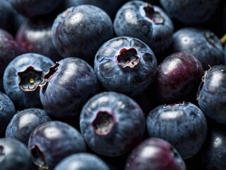 Fresh Organic Blueberries Close-Up Healthy Snack and Superfood Background