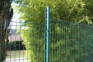 Panneau rigide grillage clôture vert en acier galvanisé