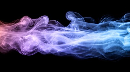 Colorful smoke swirls on black background, abstract design