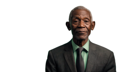 Portrait of confident senior businessman on transparent background