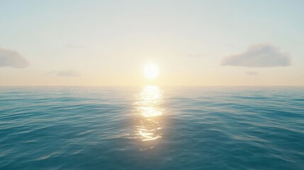 Obraz premium Serene Sunset Over Calm Ocean Waters